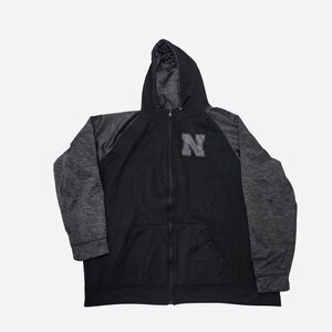 Colosseum Nebraska Huskers Men's 3XL black & gray zip-up hoodie ie